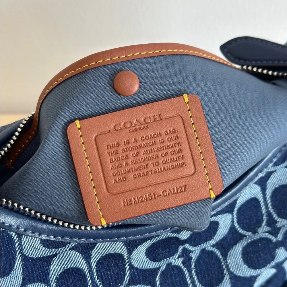 Coach Denim Juliet Bag Blue Shoulder Crossbody - Picture 8 of 9